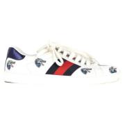 Pre-owned Leather sneakers Gucci Vintage , White , Heren