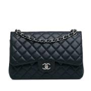 Pre-owned Leather shoulder-bags Chanel Vintage , Blue , Dames