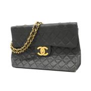 Pre-owned Leather chanel-bags Chanel Vintage , Black , Dames