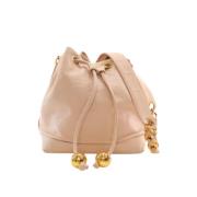 Pre-owned Leather chanel-bags Chanel Vintage , Beige , Dames