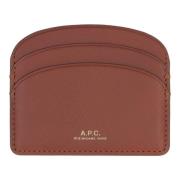 Leren kaarthouder met logo detail A.p.c. , Brown , Dames