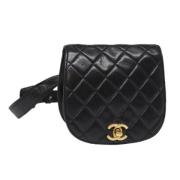 Pre-owned Leather crossbody-bags Chanel Vintage , Black , Dames