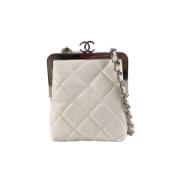 Pre-owned Leather chanel-bags Chanel Vintage , White , Dames