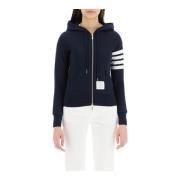 Iconische 4-Bar Katoenen Rits Hoodie Thom Browne , Blue , Dames