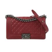 Pre-owned Leather chanel-bags Chanel Vintage , Red , Dames