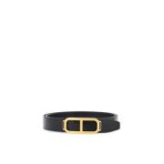 Omkeerbare Krokodillenleren Riem met T-Gesp Tom Ford , Black , Heren