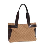 Pre-owned Canvas gucci-bags Gucci Vintage , Beige , Dames