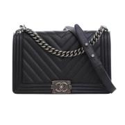 Pre-owned Leather chanel-bags Chanel Vintage , Black , Dames