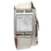 Pre-owned Stainless Steel watches Hermès Vintage , White , Dames