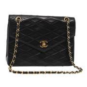 Pre-owned Leather shoulder-bags Chanel Vintage , Black , Dames