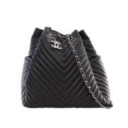 Pre-owned Leather chanel-bags Chanel Vintage , Black , Dames