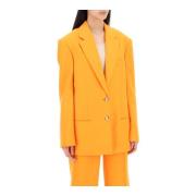 Single-Breasted Viscose Blazer Stella McCartney , Orange , Dames