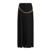 Zwarte Geplooide Rok met Kettingdetail Balenciaga , Black , Dames