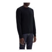 Wol Kasjmier Crewneck Pullover Tom Ford , Black , Heren