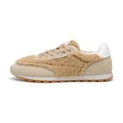 Sneakers in eco suede and wool Plume. Candice Cooper , Beige , Dames