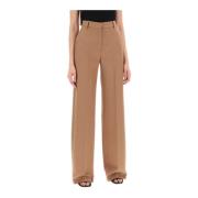 Geweven wollen rechte broek heren Stella McCartney , Brown , Dames