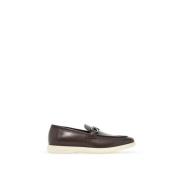 Casual Gancini Loafers met Titanium Klem Salvatore Ferragamo , Brown ,...