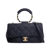 Pre-owned Leather handbags Chanel Vintage , Black , Dames