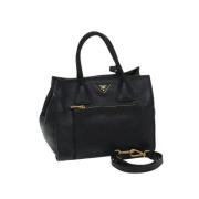 Pre-owned Leather handbags Prada Vintage , Black , Dames