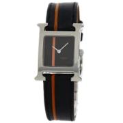 Pre-owned Stainless Steel watches Hermès Vintage , Black , Dames