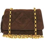 Pre-owned Suede shoulder-bags Chanel Vintage , Brown , Dames