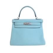 Pre-owned Leather handbags Hermès Vintage , Blue , Dames