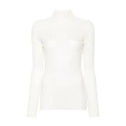 Krijt Sweater voor een stijlvolle uitstraling Bottega Veneta , White ,...