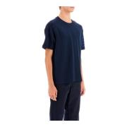 4-bar patroon katoenen T-shirt Thom Browne , Blue , Heren