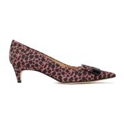 Glitter Pumps met Metalen Logo Hardware Sergio Rossi , Pink , Dames