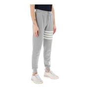 4-Bar Loopback Katoenen Sweatpants Thom Browne , Gray , Dames