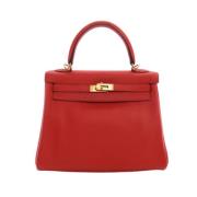 Pre-owned Leather handbags Hermès Vintage , Red , Dames