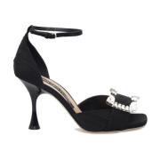 Kristalsandalen met 9 cm hak Sergio Rossi , Black , Dames