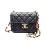 Pre-owned Leather chanel-bags Chanel Vintage , Black , Dames