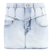 Denim Mini Rok met Achterlogo Label Isabel Marant , Blue , Dames