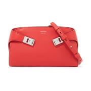 Zachte leren schoudertas met riem Salvatore Ferragamo , Red , Dames