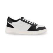 Tweekleurige leren sneakers met logo Salvatore Ferragamo , White , Her...