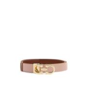 Omkeerbare Gancini Leren Riem Salvatore Ferragamo , Pink , Dames