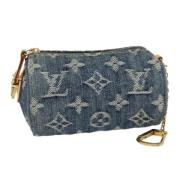 Pre-owned Denim pouches Louis Vuitton Vintage , Blue , Dames