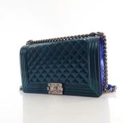 Pre-owned Leather chanel-bags Chanel Vintage , Blue , Dames