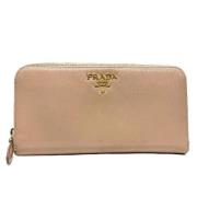 Pre-owned Leather wallets Prada Vintage , Beige , Dames