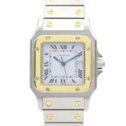 Pre-owned Yellow Gold watches Cartier Vintage , White , Dames