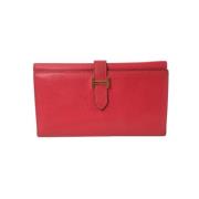 Pre-owned Leather wallets Hermès Vintage , Red , Dames