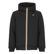 Zwarte hoodie met logopatch K-Way , Black , Heren