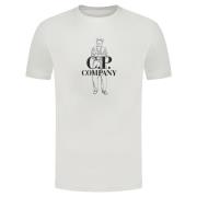 Witte T-shirt uit Fw23 Collectie C.p. Company , White , Heren