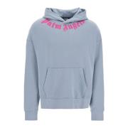 Logoed Boxy Hoodie met capuchon Palm Angels , Gray , Heren