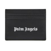 Logo Creditcardhouder Palm Angels , Black , Heren