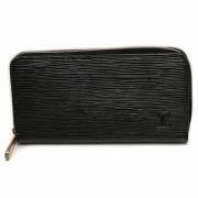 Pre-owned Leather wallets Louis Vuitton Vintage , Black , Heren