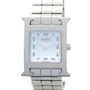 Pre-owned Stainless Steel watches Hermès Vintage , White , Dames