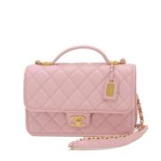 Pre-owned Leather chanel-bags Chanel Vintage , Pink , Dames