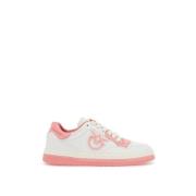 Love Birds Logo Leren Sneakers Pinko , White , Dames